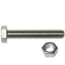 M6 x 75mm High Tensile Set Screw + Nut GR 8.8 Zinc Plated