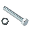 M6 x 100mm High Tensile Set Screw + Nut GR 8.8 Zinc Plated