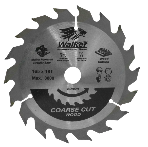 165 x 20B x 18T Course Cut Circular Saw Blade