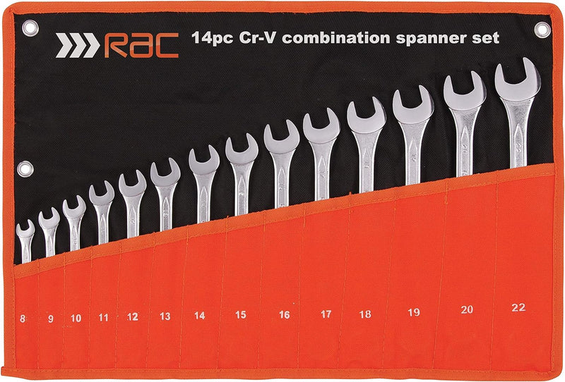 RAC 14pc Combination Spanner Set 8-22mm