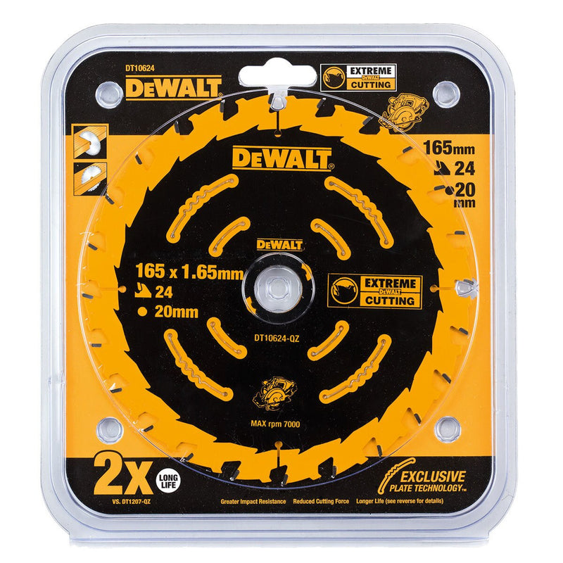 DeWalt DT10624 Extreme Framing Circular Saw Blade for Wood 165 x 20mm x 24T