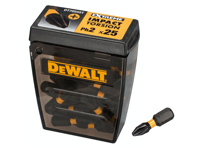 Dewalt 25mm PZ2 Impact Screwdriver Bits (25 Pack)