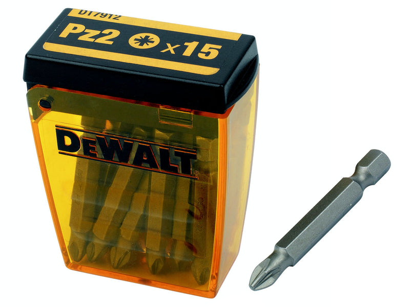 Dewalt 50mm PZ2 Screwdriver Bits (15 Pack)
